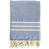 DUST/ROSE Telo Mare Fouta in Cotone con Lato in Spugna, Azzurro con Righe Panna, 165 x 90 cm