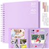 Boic Album Fotografico 24x24cm Spirale Scrapbook, Fai da Te Album Foto 80 Pagine Guestbook, Regali Nozze Natale Valentino Regalo di Anniversario Compleanno (Viola)