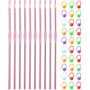 QUARKZMAN 10pz Uncinetto in Alluminio 3.5mm Taglia Us E/4 Aghi da Maglia con 30pz Segnalini per Punti per Artigianato Fai da Te, Rosa