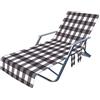 FANSU Telo Mare per Lettino da Spiaggia, Microfibra Portatile Asciugamano Mare con Tasche, Ideale per Asciugamano Sportivo, Asciugamano da Viaggio, Asciugamano da Bagno (75x210cm,Plaid Nero)