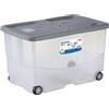 Sicignano Casalinghi Ingrosso Casalinghi Sicignano Contenitore Trasparente Storage Box Vasco con Coperchio Doppia Apertura ? Multiuso Salvaspazio per Giocattoli Abiti Libri, Impilabile, Capacità 57 L (Stone Grey, 1, unità)
