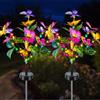 Fohil Lampade Solari da Giardino, 2 Pezzi Luci Solari Fiore Farfalla LED, Luce Solare Esterno Decorazione da Giardino Impermeabile Decorazioni di Giardino, Prato, Natale Regali di Compleanno Per le Donne