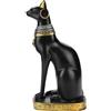 Jwthee Statua di Gatto Egiziano in Oro Nero, Grande Statua della Dea Bastet in Resina (A5-YX260841 Grande Taille)