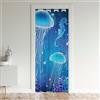 Loussiesd Tenda per porta meduse per porta, privacy, 132 x 203 cm, oceano, mare, creature, mondo sottomarino, armadio, copertura per porta, per camera da letto, vita marina, blu marino, 30% -50% oscuramento de
