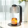 WYghyronic Lampada Scaldacandele con Timer e 4 Livelli di Luminosità, Scaldacandele Elettrico per Candele in Vaso, Decorazione per la Casa, Nero, Include 2 Lampadine, Regalo Perfetto (Grigio)