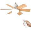 Pneterg 52 cm Ventilatore da Soffitto con Luce E27, Plafoniera Ventilatore Silenzioso 40 W, Lampadario Ventilatore da Soffitto LED 2400lm, 3 Velocità 3 Colori Telecomando Timer per Soggiorno Camera (B)