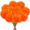 Minnhua 12 Pezzi Ortensie Finte Realistiche Seta, Fiori Artificiali con Steli, Fiori Finti per Decorazioni, Ortensia Artificiale per Feste in Giardino, Matrimoni, Centrotavola (Arancia)