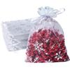 MORAINJAY Sacchetti Organza Natalizi, 9x12cm Argento Fiocco di Neve, Sacchetti Regalo per Matrimonio e Bomboniere