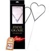 h2i - Candele magiche a forma di cuore di colore oro o argento, Cat F1 (10 pezzi color argento da 40 cm)