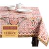 Maison d' Hermine - Tovaglia 100% cotone, decorativa, lavabile, quadrata, per festa della mamma, pranzi, cucina, campeggio, primavera/estate, motivo damascato, 160 x 220 cm