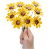 FANLUTYIN Ceramic Flower Bouquet Set of 10 Handmade Ceramic Roses Simulated Flowers Floral Decorations, Creative Gifts for Flora Home Decor (Sunflowers, 10 Inch (Pack of 10))