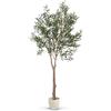 MAIA SHOP Olivo artificiale Moon 210 cm Minimal, pianta finta da interno con tronco naturale, albero decorativo realistico per casa ufficio hotel