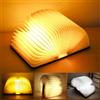 GOMETY Lampada da libro pieghevole in legno, 19 x 14,5 x 2,5 cm, USB ricaricabile, 3 colori pieghevoli a 360°, luce a LED, per la fidanzata, i bambini, decorazione per la casa (copertina in acero bianco)