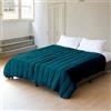 IlGruppone Piumino 4 Stagioni Matrimoniale con Calore Differenziato Modulabile Con Bottoni Clip (Ottanio- Blu)
