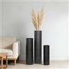 LIROPAU Vaso da pavimento grande nero in metallo, 70/55/40 cm, set di vasi da terra alti, elegante set di 3 vasi decorativi moderni a nido d'ape, grande vaso opaco per soggiorno, sala da pranzo, camera da