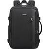 Chantria, Zaino da Viaggio Espandibile da 30,5 L, 100% Poliestere Idrorepellente e Antigraffio, per Laptop da 15,6, Porta USB, 29,5×23,5×44 cm, Nero