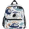Mnsruu Divertente zaino per bambini con elicotteri aerei e nuvole zaino per bambini zaino per bambini scuola materna, A1468, 25.40x30.5x10cm