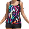 Vuncio Costumi Da Bagno Donna Due Pezzi Taglia Forte con Pantaloncini Costume Tankini Donna Curvy Costumi Da Bagno Donna 2 Pezzi Push up Comodi Sportivo Piscina Spiaggia Completo (Multicolour #1, XXXXXL)