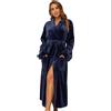 RONGTAI Accappatoio da donna in pile lungo collo sciallato accappatoio pigiama - multicolore - Medium