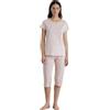 Noidinotte; more than pyjamas Noidinotte - Pigiama Donna in Cotone Top Collo Tre Bottoni e Pantalone Pescatore Articolo Little Flower - L Rosa