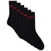 HUGO 6P QS Rib Logo CC Calze Corte, Black1, 43-46 Uomo