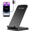 Generisch Supporto di ricarica wireless, docking station pieghevole per telefono, sistema Fast Power Pad da 15 W, struttura in alluminio ABS con controllo del calore, base di ricarica per telefono da scrivania