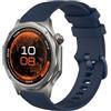 GIOPUEY Cinturini Compatibile con Oppo Watch X3, Morbido Silicone Cinturino [Resistente all'Usura] [Traspirante] - Dark Blue