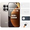 XIAOMI REDMI Note 15 Pro 5G - Smartphone da 8+256GB, Schermo da 6,83 1,5K AMOLED, MediaTek Dimensity 7400-Ultra, fotocamera da 200MP, batteria da 6580 mAh, Colore Titanio