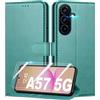 Mofurd Cover per Samsung Galaxy A57 5G Libro in Pelle PU, [con 2 Pezzi Pellicola Vetro Temperato] Custodia Portafoglio Antiurto [Blocco RFID] [Funzione di Supporto] [Slot Schede], Verde