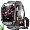 AIMIUVEI Smartwatch Uomo Militare con 1000mAh Batteria e Torcia LED, 2.01 HD Smart Watch Orologio con Chiamate, 110+ Modalità Sportive, Cardiofrequenzimetro, Sonno, 5 ATM, Android iOS, Nero
