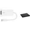 Belkin Adattatore da USB-C a HDMI, 4K 60Hz Dolby Vision HDR, convertitore USB Type-C a HDMI per MacBook, iPad Pro, laptop USB-C a TV/monitor, HDCP 2.2, adattatore AV bianco compatto, include panno di