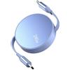 Qreninv Cavo di ricarica USB C a USB-C retrattile 240W, cavo PD 3.1 a ricarica rapida, compatibile con MacBook Pro/Air, iPad Pro, iPhone 17/16/15/14 Pro, Galaxy S25/S24 Ultra, Pixel 9, Azzurro cielo