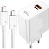 ACOCOBUY Caricabatterie rapido 88W per Honor 600 400 200 Lite Smart 2 porte PD Ricarica rapida e cavo USB C 1m 6A per Honor Magic 7 6 Lite 6 Pro V5 V3 V2 X6b X6c X7c X8d X9d 90 70 Pad 10 9 X9a X8a per Pura 70