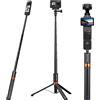K&F CONCEPT Treppiede Selfie Invisibile 2 in 1 66, Compatibile con Insta360 X5/X4/X3, DJI Pocket 3/4, Action 5Pro/6/4/3, Osmo 360, GoPro, Luna Ultra, Manico Regolabile