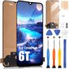 ARSSLY Schermo LCD per OnePlus 6T Schermo di Ricambio per One Plus 6T A6010 A6013 LCD Display Touch Screen Digitalizer Assembly con Riparazione (Nero Incell, senza impronta)
