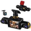 SIXWIN 4 Canali Dashcam Auto 360°, 4 Telecamera HD 1080P Anteriore e 480P Posteriore Sinistra Destra, 2'' Schermo IPS Dash Cam con Loop Video,Visione Notturna,WDR,Montaggio Semplice