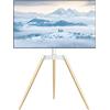 RFIVER Porta TV da Terra Treppiede per TV da 32 a 65 Pollici per Televisore da LCD/LED/OLED/QLED/Plasma Girevole 100° e Regolabile in Altezza Max Vesa 400 x 400 mm 35 kg