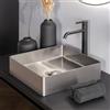 neoro n40 lavabo da appoggio La: 40 A: 12 P: 40 cm, BN0735BS, n40 acciaio inox spazzolato [Lavabi > Lavabi da Appoggio]