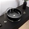 neoro n50 lavabo da appoggio in marmo con anello di design Ø 40 A: 13 cm, BN0832LG+BN0833BS, n50 nero dorato marmorizzato [Lavabi > Lavabi da Appoggio]