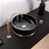 neoro n50 lavabo da appoggio in marmo con anello di design Ø 40 A: 13 cm, BN0832LG+BN0833BG, n50 nero dorato marmorizzato [Lavabi > Lavabi da Appoggio]