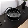 neoro n50 lavabo da appoggio in marmo con anello di design Ø 40 A: 13 cm, BN0832LG+BN0833BB, n50 nero dorato marmorizzato [Lavabi > Lavabi da Appoggio]