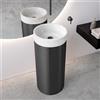 neoro n50 lavabo da appoggio in marmo con colonna di design profilata Ø 40 A: 90 cm, BN0832CW+BN0835BB, n50 bianco marmorizzato [Lavabi > Lavabi a Pavimento]