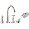 AXOR Montreux rubinetto bordo vasca, miscelatore a due comandi, 16546800, Montreux acciaio inox spazzolato [Rubinetteria Bagno > Rubinetteria Vasca]
