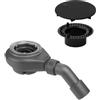 Viega Tempoplex set scarico completo, 838881+837044, Tempoplex nero opaco [Piatti Doccia > Ricambi per Piatti Doccia]