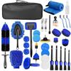 BUCOMTU 36 Pezzi Kit Pulizia Auto,Kit Lavaggio Auto,Kit di Pulizia Auto Completo per Interni ed Esterni,Auto Detailing Brush Auto Wash Set,con Spazzole, Spugne per Lucidatura