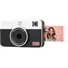 KODAK Mini Shot 2 Retro 4PASS 2-in-1 Fotocamera Istantanea & Stampante Fotografica (5.3x8.6cm) + 8 Fogli, Bianco