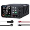 WANPTEK POWER Alimentatore da Banco, Alimentatore da Laboratorio 30V 5A Regolabile con Memoria 3 Preset e chiave di blocco/Protezione OCP/Uscite/Ricarica Rapida USB con Display