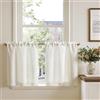 TOPICK Sheer - Set di 2 tende da bistrò, effetto lino, 63 x 60 cm, colore: Bianco