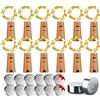 HELESIN 12 Luci per Bottiglie x 2m x 20 LED con 12 Batterie di Ricambio, 12 Stringhe Decorative con 20 LED per Natale e Feste (Bianco Caldo)