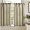TOPICK Tenda Cucina Tende Corte Piccole Brise Vento, Taupe 90x115 cm 2 Pannelli con Passante per Traversa Per Finestra, Armadio, Mobile Basso, Camera e Copertura Sotto Lavandino